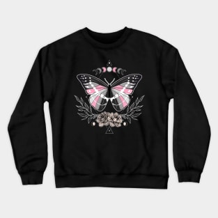 Demigirl Butterfly LGBT Pride Flag Crewneck Sweatshirt